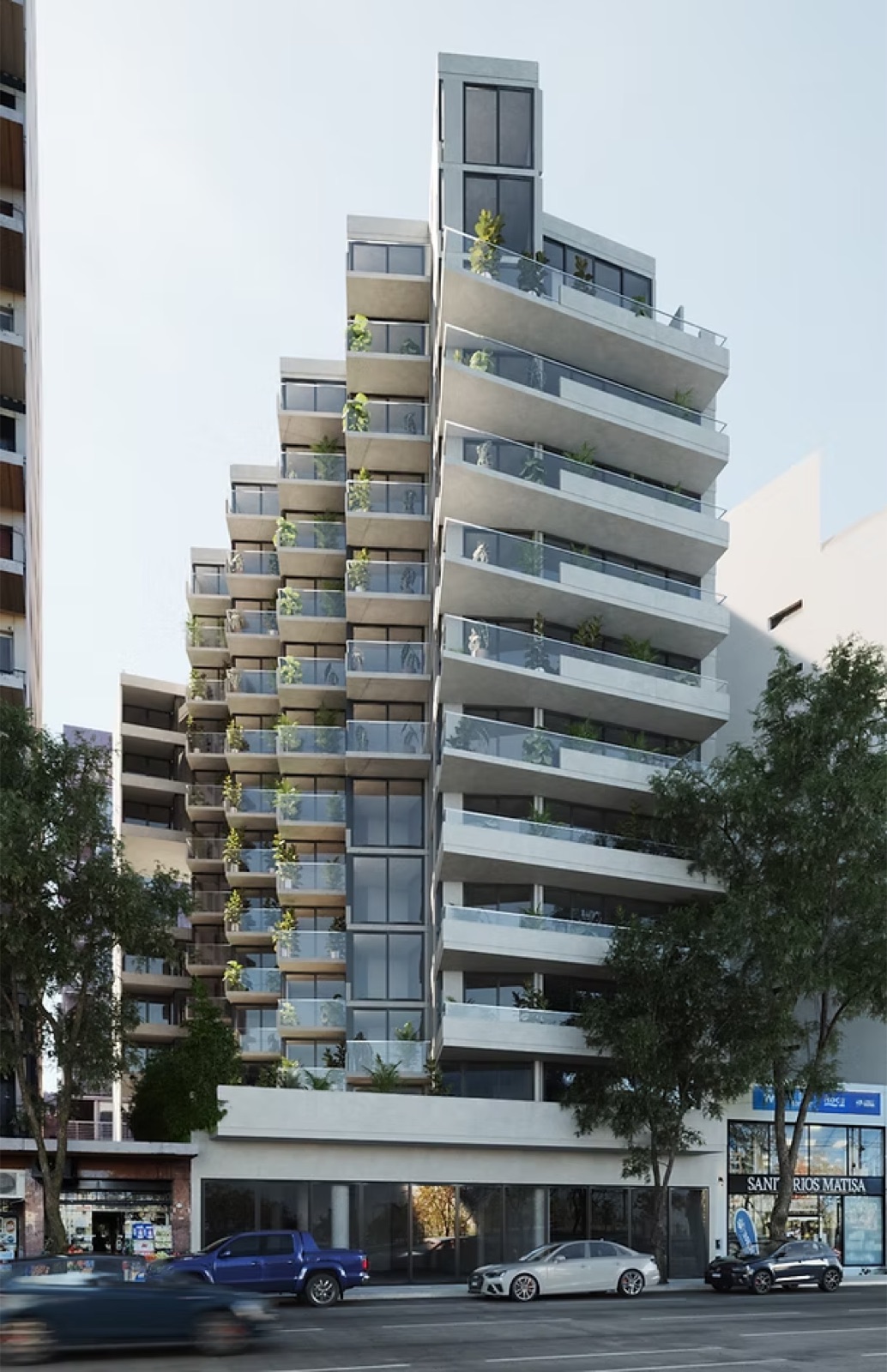 Fachada premium de Skyhaus en Las Cañitas